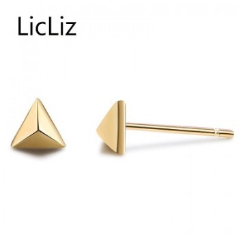Licliz Fashion 925 Sterling Silver Earring for Women Triangle Stud Earring Pendiente Jewelry Bijoux Aretes de Mujer Moda LE0437A
