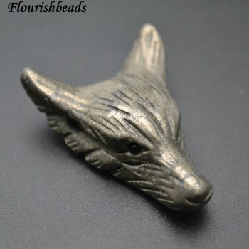 1pc High Quality Natural Semi-precious stone Carved Wolf Head Pendant fit necklace making