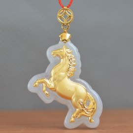 2018 New Style Jade Necklace For Men Women Animal  Horse Hot Jade Pendants Fashionable Jewelry Pendant