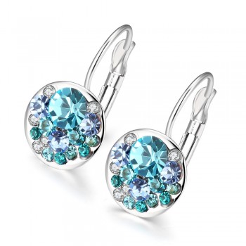 LEKANI Crystal From Swarovski Fashion Round Charming Stud Earrings with Czech Crystal Women Earrings Wholesale Jewelry Brinco