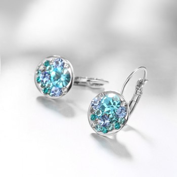 LEKANI Crystal From Swarovski Fashion Round Charming Stud Earrings with Czech Crystal Women Earrings Wholesale Jewelry Brinco