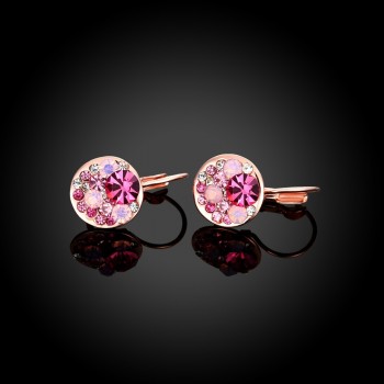 LEKANI Crystal From Swarovski Fashion Round Charming Stud Earrings with Czech Crystal Women Earrings Wholesale Jewelry Brinco
