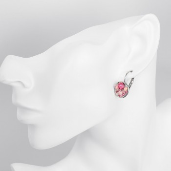 LEKANI Crystal From Swarovski Fashion Round Charming Stud Earrings with Czech Crystal Women Earrings Wholesale Jewelry Brinco