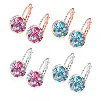 LEKANI Crystal From Swarovski Fashion Round Charming Stud Earrings with Czech Crystal Women Earrings Wholesale Jewelry Brinco