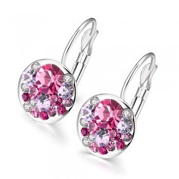 LEKANI Crystal From Swarovski Fashion Round Charming Stud Earrings with Czech Crystal Women Earrings Wholesale Jewelry Brinco