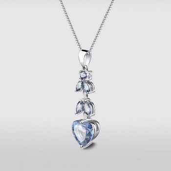 Gems Ballet 7.88Ct Natural Iolite Blue Mystic Quartz Gemstone Pendant Necklace 925 Sterling Silver Fine Jewelry For Women