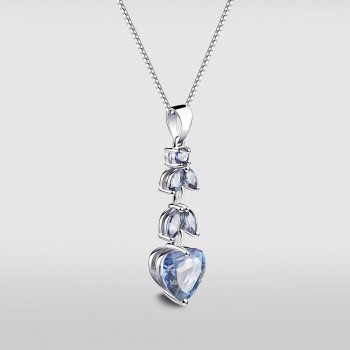 Gems Ballet 7.88Ct Natural Iolite Blue Mystic Quartz Gemstone Pendant Necklace 925 Sterling Silver Fine Jewelry For Women