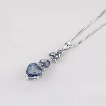 Gems Ballet 7.88Ct Natural Iolite Blue Mystic Quartz Gemstone Pendant Necklace 925 Sterling Silver Fine Jewelry For Women