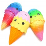Jumbo Squishy Colorful Face Ice Cream Cone Slow Rising Soft Squishes Cream Scented Original Package Phone Strap Kid Gift
