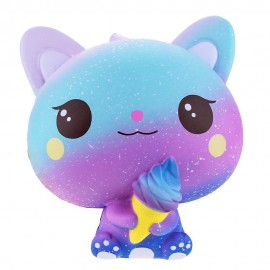 New Rainbow Cartoon Ice Cream Cat Kitty Squishy Slow Rising Cute Jumbo Strap Soft Squeeze Scented Bread Cake Toy Gift Kid Fun