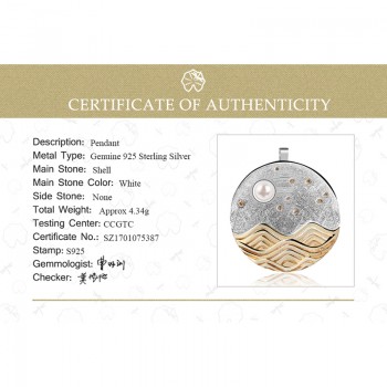 Lotus Fun Real 925 Sterling Silver Handmade Natural Fine Jewelry The Moonlight Design Pendant without Chain Acessorios for Women