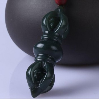 Lovers  Natural hetian QINGYU Buddhist king kong Drop the magic pestle To ward off bad luck pendant
