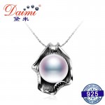 DAIMI Huge Pearl Pendant 10-11mm Natural White Pearl Pendant 925 Sterling Silver Pendant Necklace High Quality Brand Jewelry