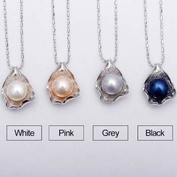 DAIMI Huge Pearl Pendant 10-11mm Natural White Pearl Pendant 925 Sterling Silver Pendant Necklace High Quality Brand Jewelry