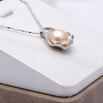 DAIMI Huge Pearl Pendant 10-11mm Natural White Pearl Pendant 925 Sterling Silver Pendant Necklace High Quality Brand Jewelry