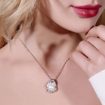 DAIMI Huge Pearl Pendant 10-11mm Natural White Pearl Pendant 925 Sterling Silver Pendant Necklace High Quality Brand Jewelry