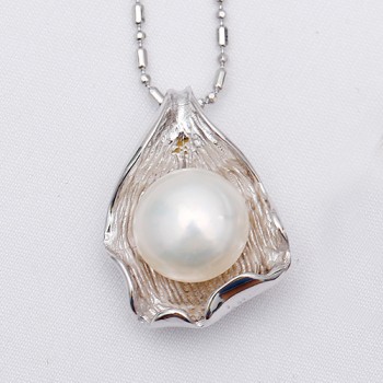 DAIMI Huge Pearl Pendant 10-11mm Natural White Pearl Pendant 925 Sterling Silver Pendant Necklace High Quality Brand Jewelry