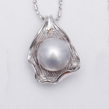 DAIMI Huge Pearl Pendant 10-11mm Natural White Pearl Pendant 925 Sterling Silver Pendant Necklace High Quality Brand Jewelry