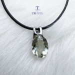 TBJ,simple and elegant pendant with natural green amethyst gemstone in 925 sterling silver fine jewelry for women amp; lady as gift