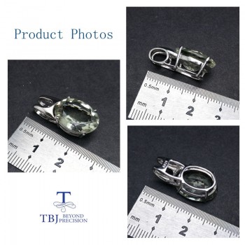 TBJ,simple and elegant pendant with natural green amethyst gemstone in 925 sterling silver fine jewelry for women amp; lady as gift
