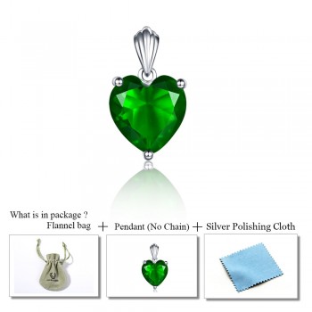 DOUBLE-R 925 Sterling Silver Emerald Necklace Sapphire Pendant Ruby jewelry heart Necklaces amp; Pendants for women silver 925
