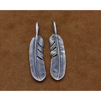 S925 Sterling Silver Jewelry Vintage Thai Silver Takahashi Goro Handmade Feather Male And Female Pendants