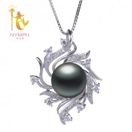 NYMPH Natural Freshwater Pearl Necklace Pendant Jewlery Big 10-11MM Wedding Party Fine For Women GirlD220