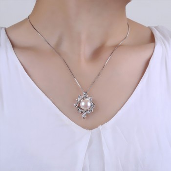 NYMPH Natural Freshwater Pearl Necklace Pendant Jewlery Big 10-11MM Wedding Party Fine For Women GirlD220