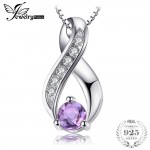 JewelryPalace Fashion Round Natural Amethyst Pendants For Women Real Pure 925 Sterling Silver Fine Jewelry Not Include a Chain