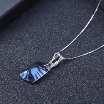 GEMS BALLET 21.20Ct Natural Iolite Blue Mystic Quartz Gemstone Pendant Necklace 925 Sterling Silver Fine Jewelry for Women