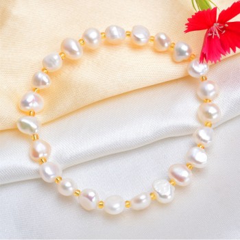 ASHIQI Freshwater Pearl bracelets for women Multi Color Baroque Pearl Crystal Beaded Bracelets amp; Bangles FI jewelry gift