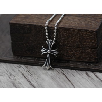 S925 Sterling Silver Jewelry Personalized Cross Army Flower Pendant Thai Silver Vintage Punk Wind Pendant Old