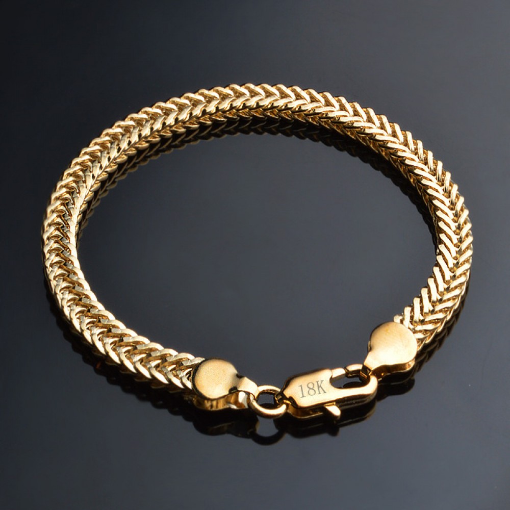 Jemmin Classic Shiny 18k Gold Snake Chain Bracelet Male Female Jewelry For Daily Party Travel Best popular Free Shipping