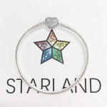 Starland Real 925 Sterling Silver Snake Chain Paved CZ Love Heart Charm Bracelet amp; Bangle Fit Original brand Jewelry 16cm-21cm