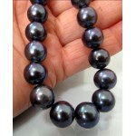 Hot sale new Style gt;gt;gt;gt;gt; 9-10MM TAHITIAN NATURAL BLACK PEARL NECKLACE PERFECT ROUND 17