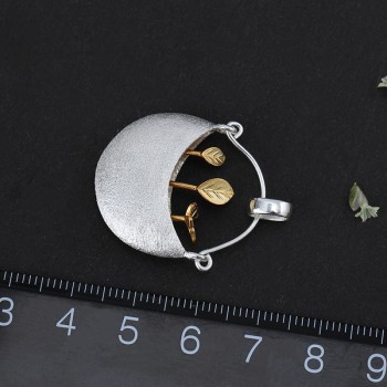 Lotus Fun Real 925 Sterling Silver Handmade Fine Jewelry My Little Garden Design Pendant without Necklace for Women  Acessorios