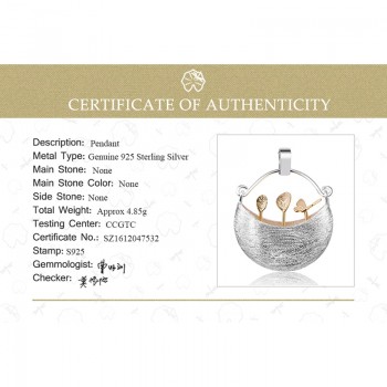 Lotus Fun Real 925 Sterling Silver Handmade Fine Jewelry My Little Garden Design Pendant without Necklace for Women  Acessorios