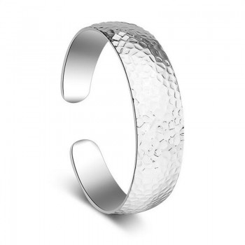 OMHXZJ Wholesale jewelry Round Glossy Chaise Woman Child Fashion Exquisite Bangles 925 Sterling Silver Bracelet Adjustable SZ52