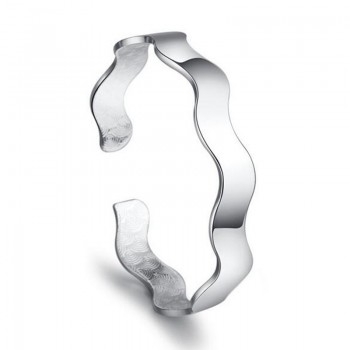 OMHXZJ Wholesale jewelry Round Glossy Chaise Woman Child Fashion Exquisite Bangles 925 Sterling Silver Bracelet Adjustable SZ52