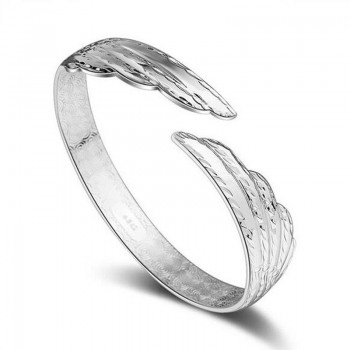 OMHXZJ Wholesale jewelry Round Glossy Chaise Woman Child Fashion Exquisite Bangles 925 Sterling Silver Bracelet Adjustable SZ52