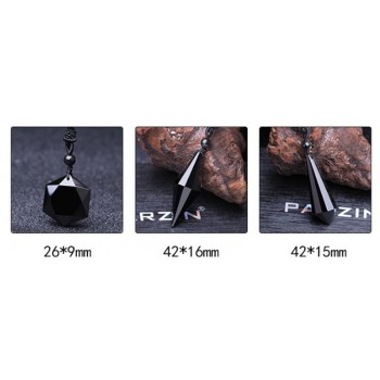 Drop shipping Black Obsidian Pendant Necklace Obsidian Star Pendant Lucky Love Crystal Jewelry With Free Rope Healing Reiki Gift