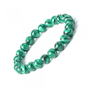 TopGoods 2018 Natural Green Malachite Bracelet Bead Stone Antique Charms Bracelet 8mm Gemstone Jewelry Bracelets for Women Men