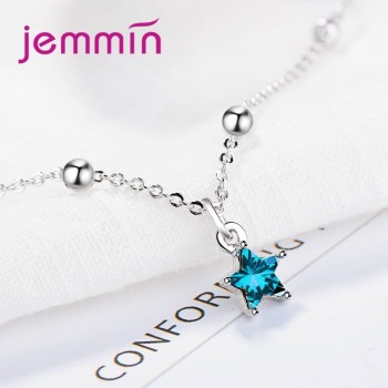 Jemmin New Attractive 925 Sterling Silver Super Shining Blue Star Shape Design Pendant Bracelets For Women Jewelry Wholesale