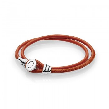 4Colors MOMENTS Color Leather Bracelets for Women amp; Men Logo Round Closure Fashion Silver 925 Jewelry DIY Rope Bracelets Jewelry