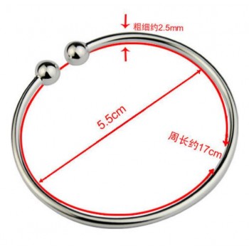 OMHXZJ Wholesale fashion jewelry round smooth bead woman kpop star opening 925 Sterling Silver adjustable bracelet Bangles SZ05