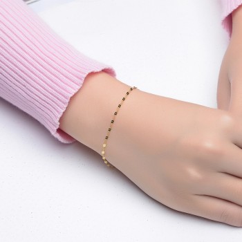 18k Pure Gold Female Bracelets Fine Jewelry Four Clover Gift Girl Thin Trendy Solid 750 Real Bangle Party Good Nice Like True