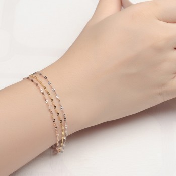 18k Pure Gold Female Bracelets Fine Jewelry Four Clover Gift Girl Thin Trendy Solid 750 Real Bangle Party Good Nice Like True