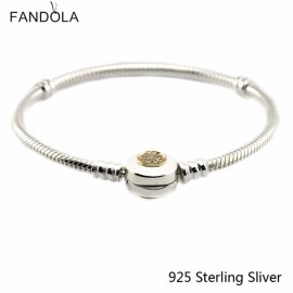 CKK 925 Sterling Silver 14K Gold Clasp Bracelets For Women Original Jewelry Making Fits For Charms and Beads