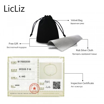 LicLiz Pure Silver Adjustable Bracelet Beads Strand Bracelets Bangles Charms Ball 925 Sterling Heart Bracelet Elastic LB0081