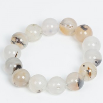 TopGoods Natural Ocean Agate Bracelet Women Round shape stone Jewelry 8mm Casual Yoga Bangles Beaded Stretch Bracelet For  en
